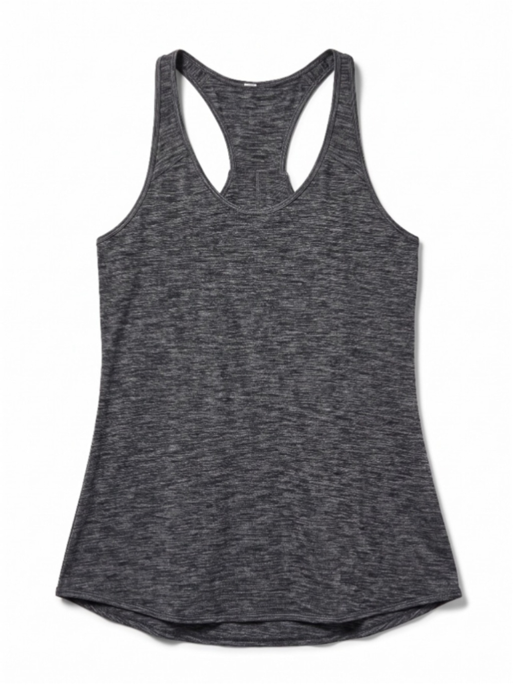 LULULEMON Essential Heathered Black Tank Top Loose Fitting Sporty Yoga, Sz 6